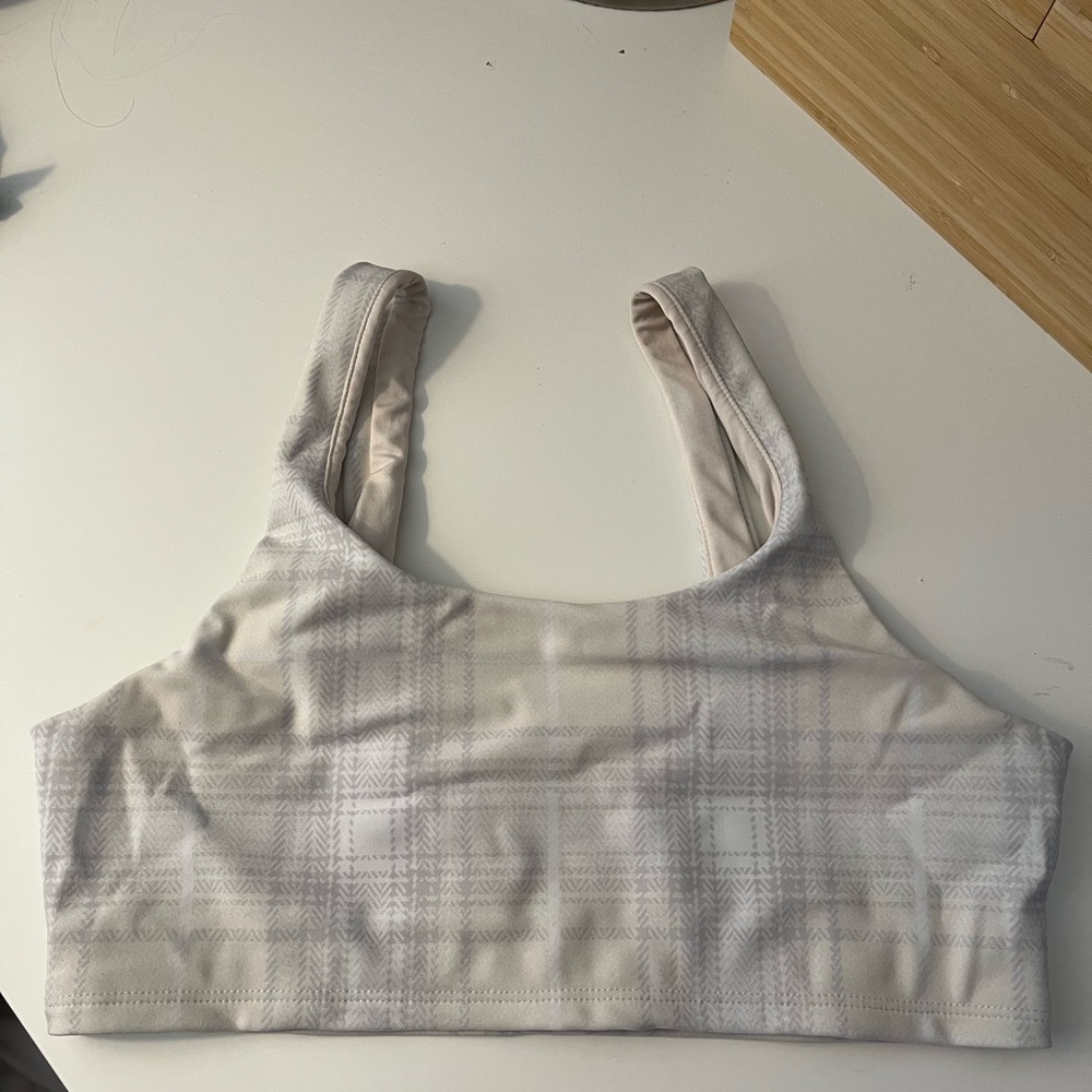 Crème heritage plaid Alo bra